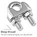 Bonsicoky 12 Pack 3/16 Inch M5 Stainless Steel Wire Rope Cable Clip Clamp, U Bolt Saddle Fastener