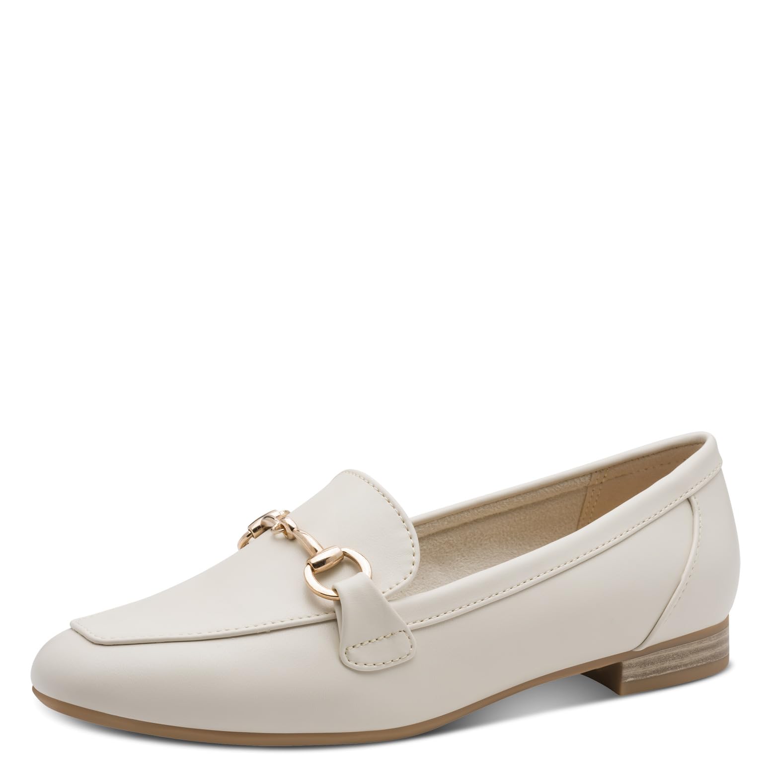 MARCO TOZZI Women's Loafers Soft Feel Me Footbed Soft Lining Vegan Vegan, Beige (Cream), 5.5 UK