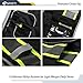 JKSafety 9 Pockets Hi-Vis Black Color Zipper Front Safety Vest Fluorescent Yellow Strips outlining the Reflective Tapes ANSI/ISEA Class 1 (901-Black, XX-Large)