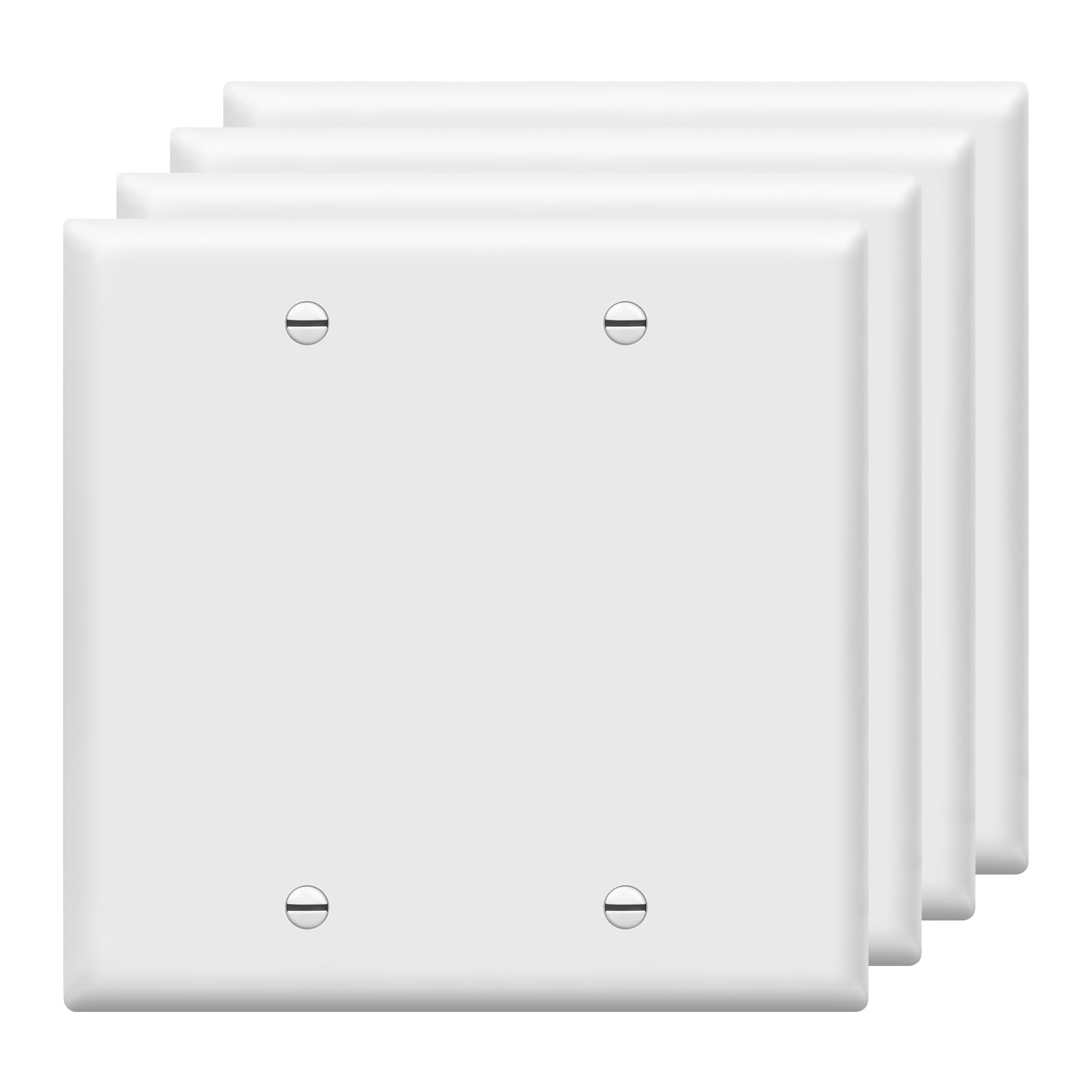 Photo 1 of ENERLITES 4 Pack Double Blank Wall Plate Cover, No Device, 2-Gang, White