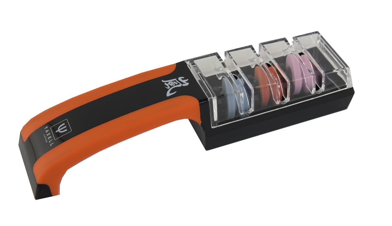 Yaxell Aiguiseur de couteaux avec 3 rouleaux abrasifs grossier/moyen/fin