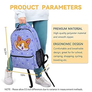  Cute-Corgi-Backpack-16-Inch-Dog-Theme-Bookbag-with-Adjustable-Straps-Durable-Lightweight-Large-Capacity-School-Backpack-for-Kids-Girls-Boys