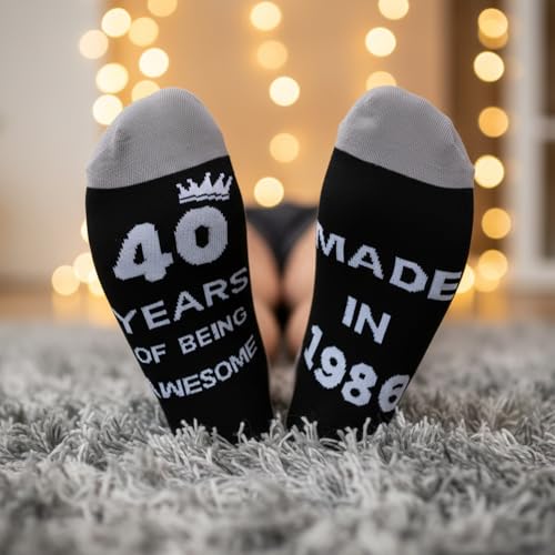 Gorra de béisbol 40 cumpleaños y calcetines para regalar a hombres y mujeres 5