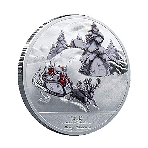 Merry Christmas Santa Claus Commemorative Collection Coin,Happy New Year (D)