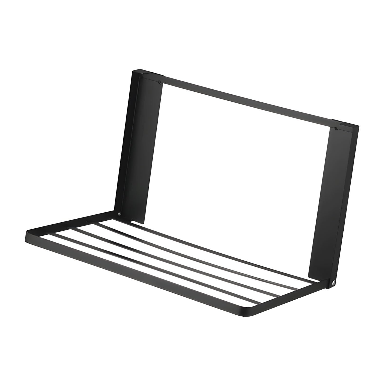 Elnwnnkc Black Foldable Towel Rack No Installation Easy Setup Space Saving Strong Iron Rust Rustproof
