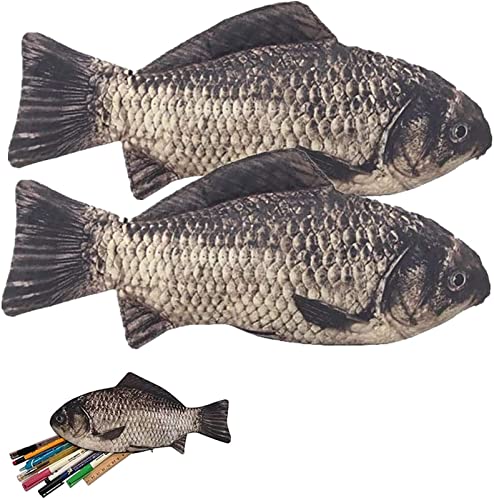 2 peças de estojo de lápis em forma de peixe de simulação bolsa lápis à prova d'água bolsa lápis de peixe moeda bolsa lápis novidade interessante bolsa lápis sacola de papelaria durável para meninos e meninas materiais de escritório escolar