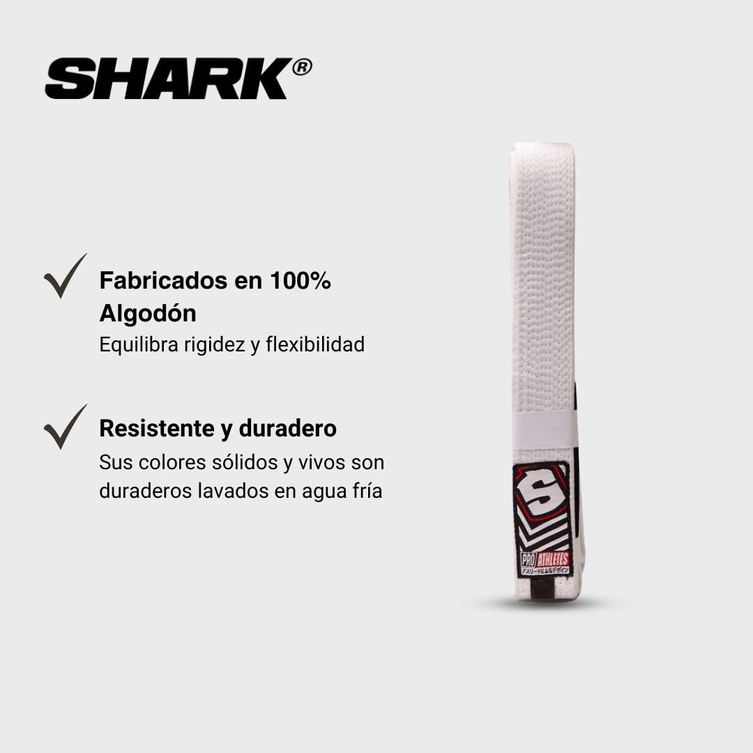 SHARK BOXING Cinturón Blanco BJJ, Cinturón Jiu Jitsu | El complemento perfecto para tu Kimono de Jiu Jitsu