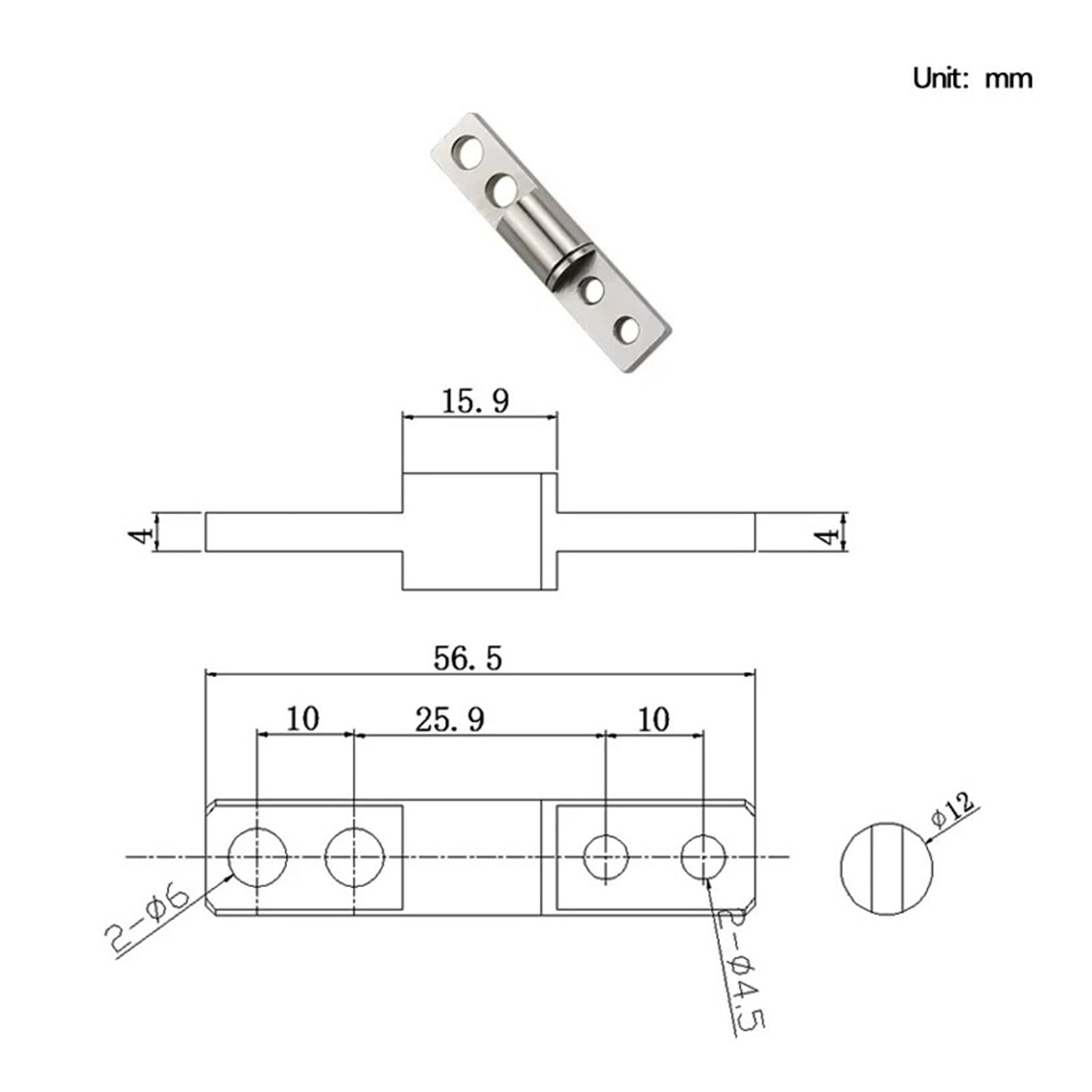 Bisagra de puerta reversible con cierre automático Hardware De Bisagra Amortiguador Giratorio Varilla Circular 4 Piezas(3.0N.m)