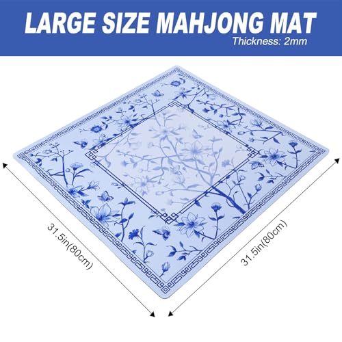 Tapete Mahjong azul con bolsa de transporte miniatura 2