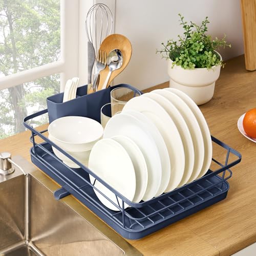 3-Piece Navy Dish Rack Set