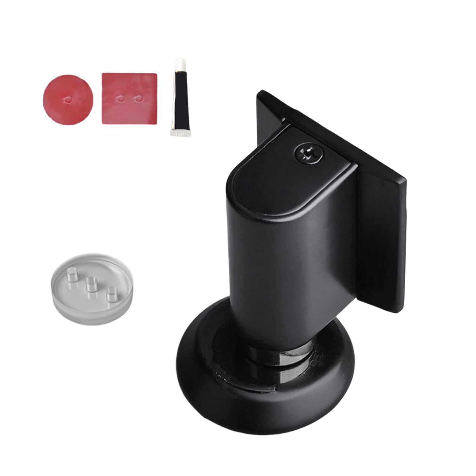 Nucelit Black Heightening Door Holder With Adjustable Base Sturdy Alloy Construction For Home And Workplace Use Anti Slip Door Holder
