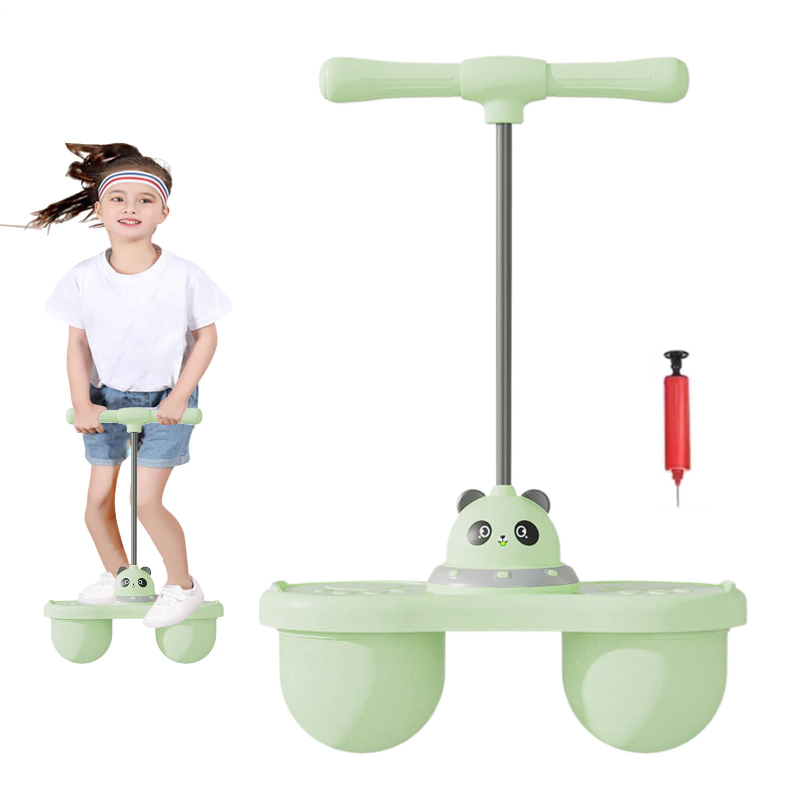 Skacząca piłka z rękawem, nadmuchiwana piłka do skoków dla | Odbijana karta leja z uchwytem,Outdoor Challenge Toys, gra skokowa z pompką powietrza dla dziewczyn dla