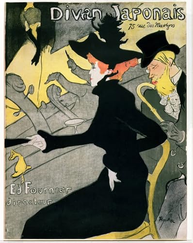 Toile Divan Japonais Lautrec grande affiche 60x90cm idéale pour salon chaleureux