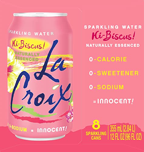 Image of La Croix Sparkling Water, Hi-Biscus!, 12 Fl Oz (pack of 8)