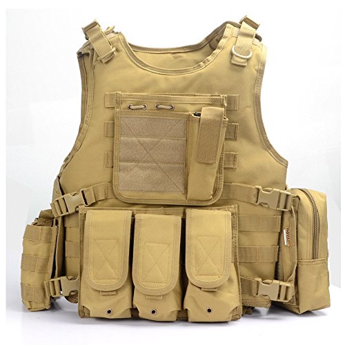 YAKEDA Ventilateurs Ventilateurs Armée Tactique Vest CS Champ Swat Tactical Army Vest Vest extérieure CS Jeu Vest Cosplay de Counter Strike Jeu Vest-322
