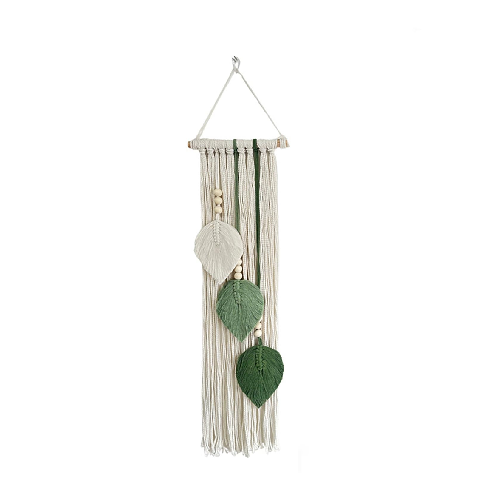TaLcuS Large Macrame Wall Hanging, Tie-dye Woven Tassel Yarn Tapestry, Boho Wall Art Home Decor for Bedroom, Living Room(White)