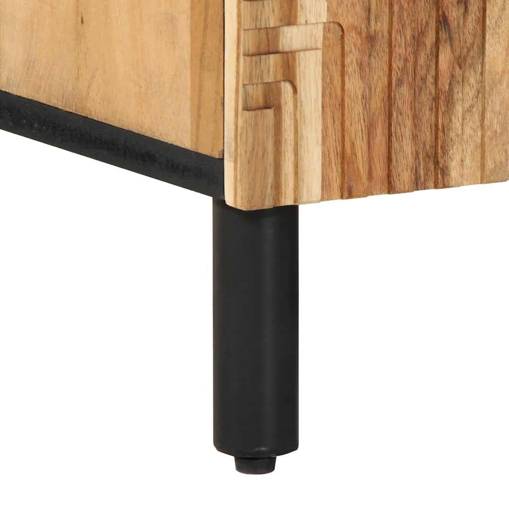 Mobile TV da 105 x 33 x 46 cm, in legno massiccio di acacia | Ampio spazio per riporre oggetti, gambe rialzate, stabile e resistente, per soggiorno o camera da letto