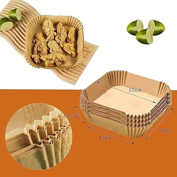 boron Airfryer Baking Paper 100 pieces fryer baking paper, Fryer Oil Paper, Fireproof Paper