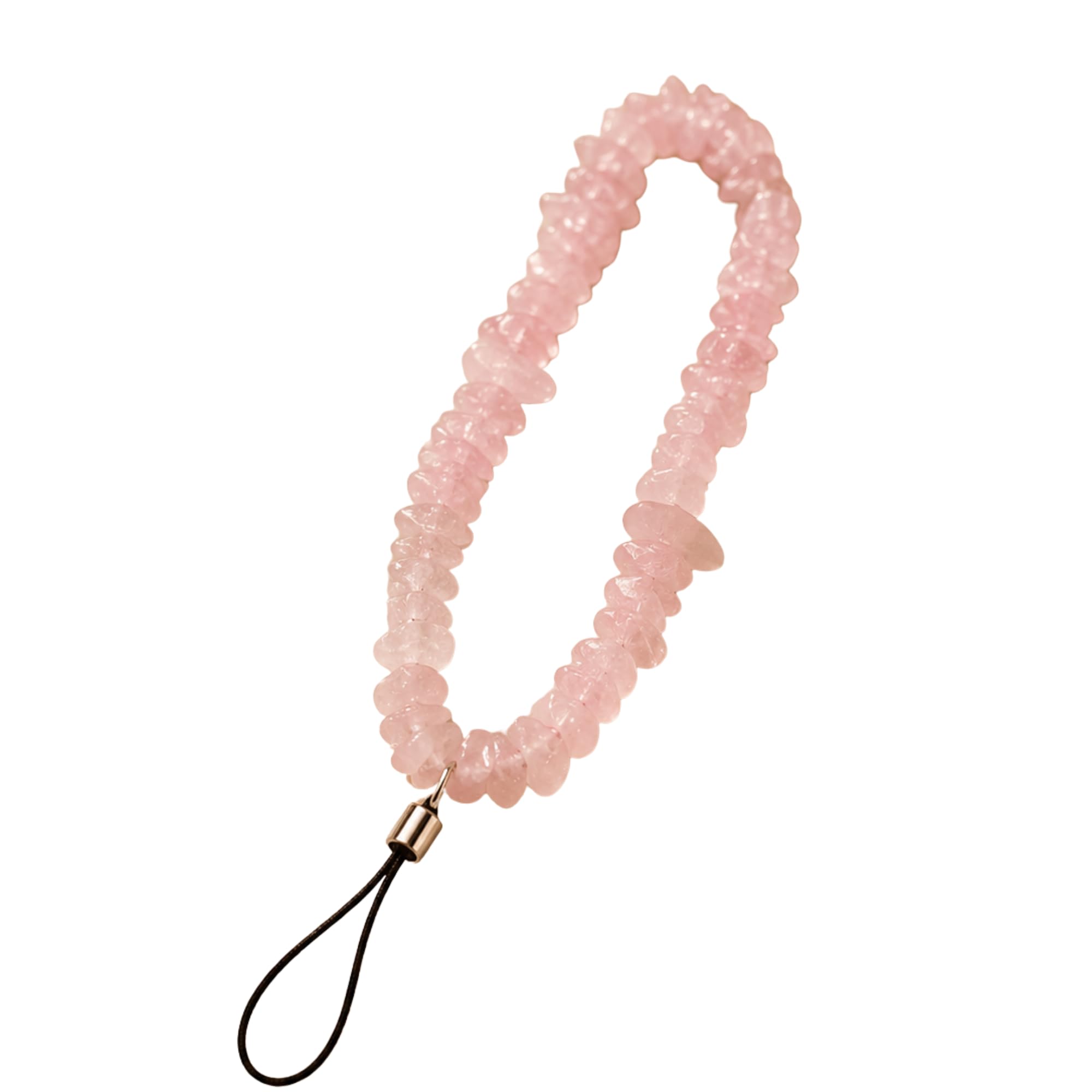 Rose Quartz Phone Charm, Handmade Natural Crystal Beaded Strap, Pink Gemstone Accessory, for iPhone, Samsung and Smartphones-image-43