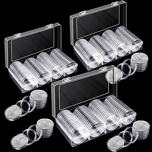 Caja organizadora para monedas con 300 cápsulas plásticas miniatura 1