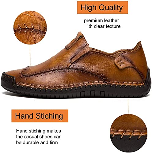 Men's Casual Leather Loafers Driving Walking Shoes Slip-on Formal Oxford Penny Classic Moccasins Hand Stitched2