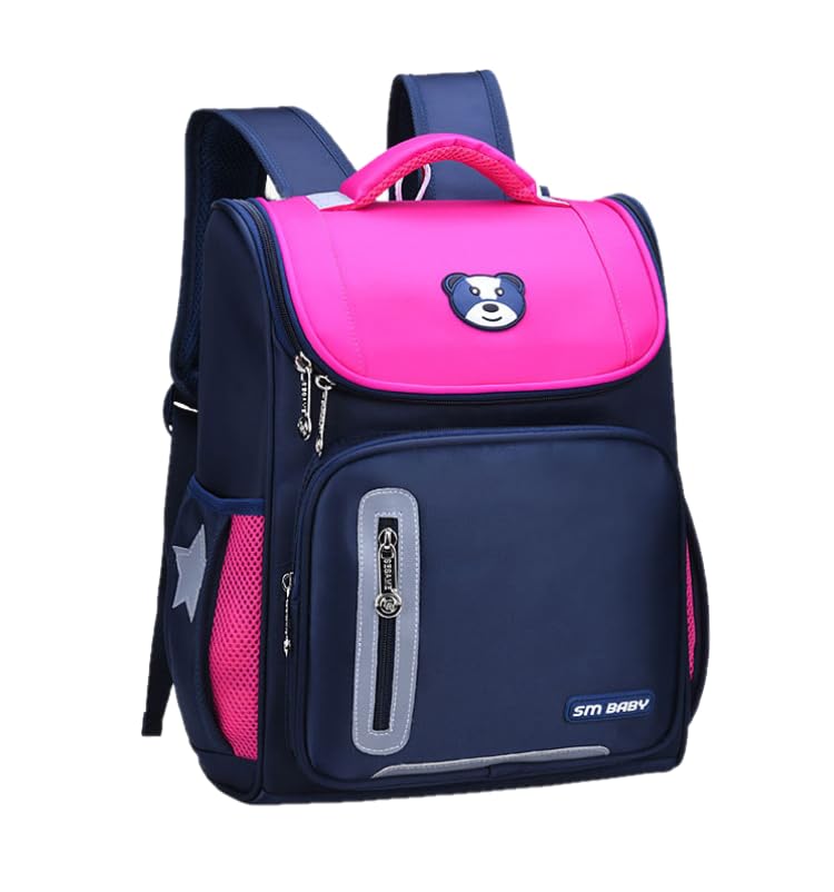 Mochila Escolar Infantil LukeSports Reforçada Confortavel Bear – 42cm – Impermeável com Detalhes Refletivos (Rosa)