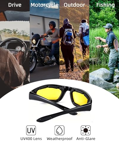 YISUGOOC 4-Pair Motorcycle Glasses