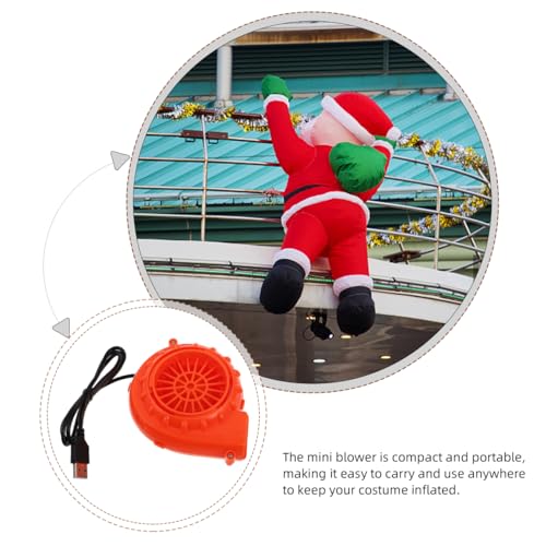 VICASKY Luftgebläse für Puppenkostüm,Mini-luftgebläse Motor leistungsstarkes tragbares aufblasbares elektrisches Gebläse für Hüpfburg-Spiele im Freien Aufblasbares Kostüm - Orange