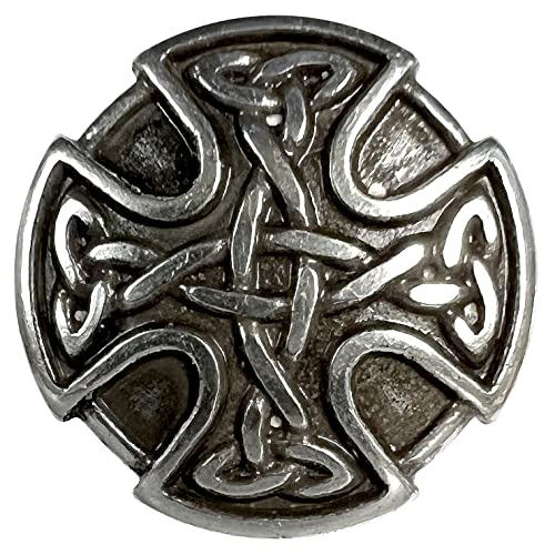 BS9977 Screw Back Celtic Cross Conchos 1 (25mm) Antique Silver Celtic Concho 10 pcs