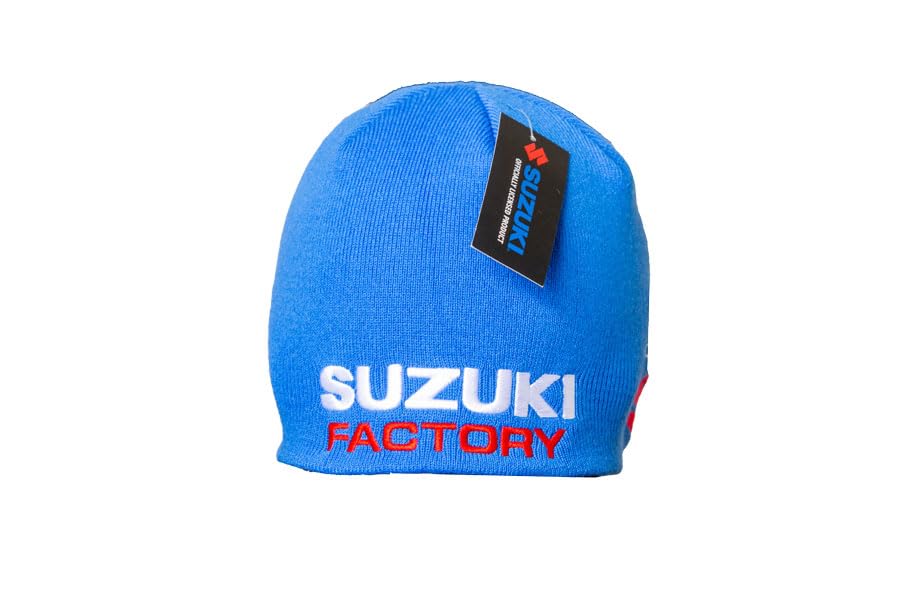 Bonnet tricoté à rayures bleu anti-froid pour motards et fans de mécanique
