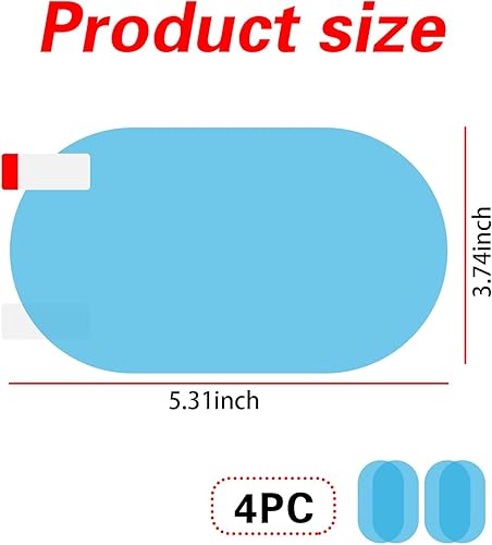 Miniatura 2 de Slykew Pack-4 Adhesivo para espejo retrovisor de coche de pantalla completa, 3.93 pulgadas x 5.90 pulgadas para una conducción segura, universal,
