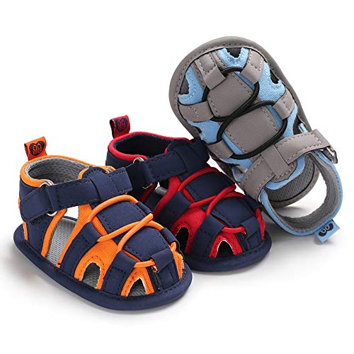 SOFMUO Baby Boys Girls Closed-Toe Sandals Breathable Athletic Soft Sole Anti-Slip Infant Summer Toddler Beach Walking Shoes2