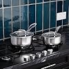 COOKER KING Sauce Pan Set, 1.5 QT & 2 QT Saucepan with Lid, Hybrid Ceramic Nonstick Saucepan, non stick Sauce pot, Stainless steel Cookware, Induction Compatible (PFAS/PFOA/PTFE Free) #4