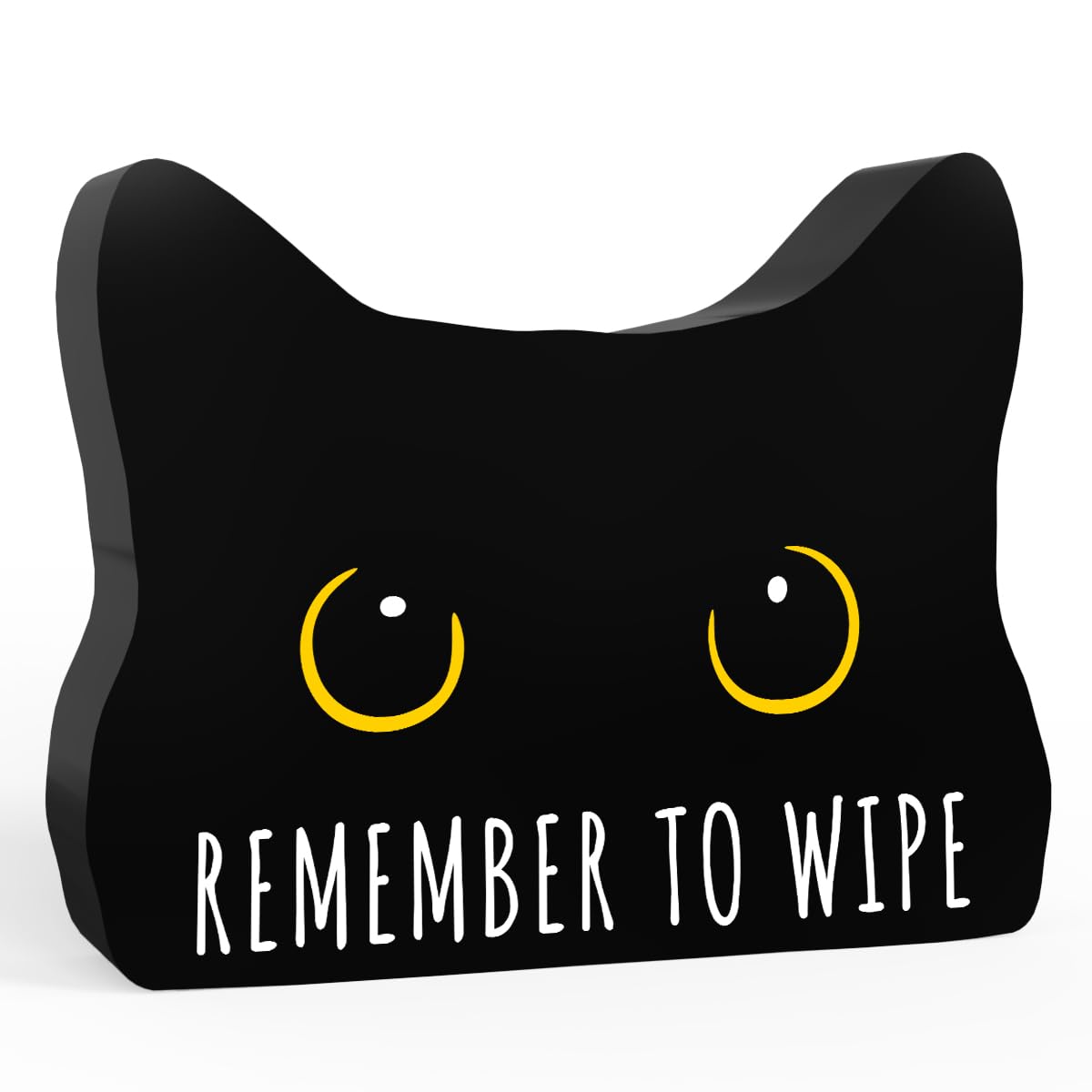 Remember to Wipe Funny Bathroom Acrylic Decor Sign Black Cat Decor Cat Decor for Home Bathroom Cat Lover