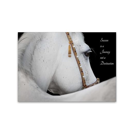 EzPosterPrints - Most Popular Horse Theme Quote Posters - Power Strength Elegant Motivational Quotes Poster Printing - Wall Art Print For Home Office - Success - 18X12 Inches