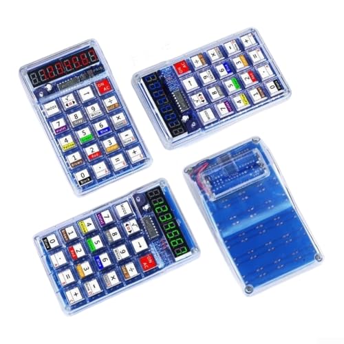 Minhe DIY LED Calculator Kit with 51 Microcontroller, 7-Digit Display, Soldering Practice for Beginners, Transparent Plastic Housing, for Educational Electronics Learning(Green) - Image 6