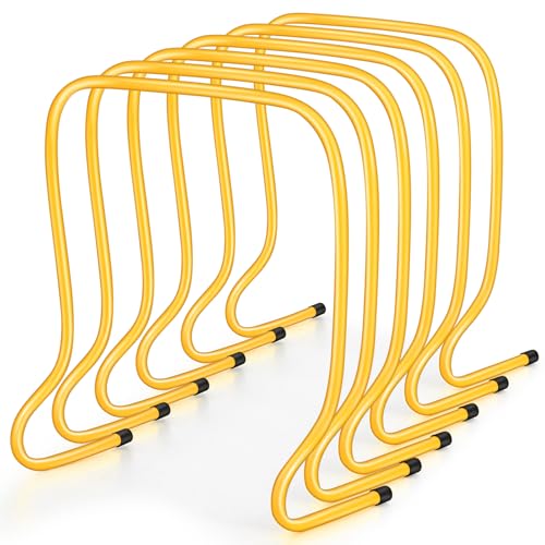 Leyndo 6 Pcs 20" Plyo Hurdles Training Equipment Practice Speed Hurdles Training Track Agility Soccer Football Basketball Baseball Plyometric for Kids Athletes Indoor Outdoor Sports(Yellow)