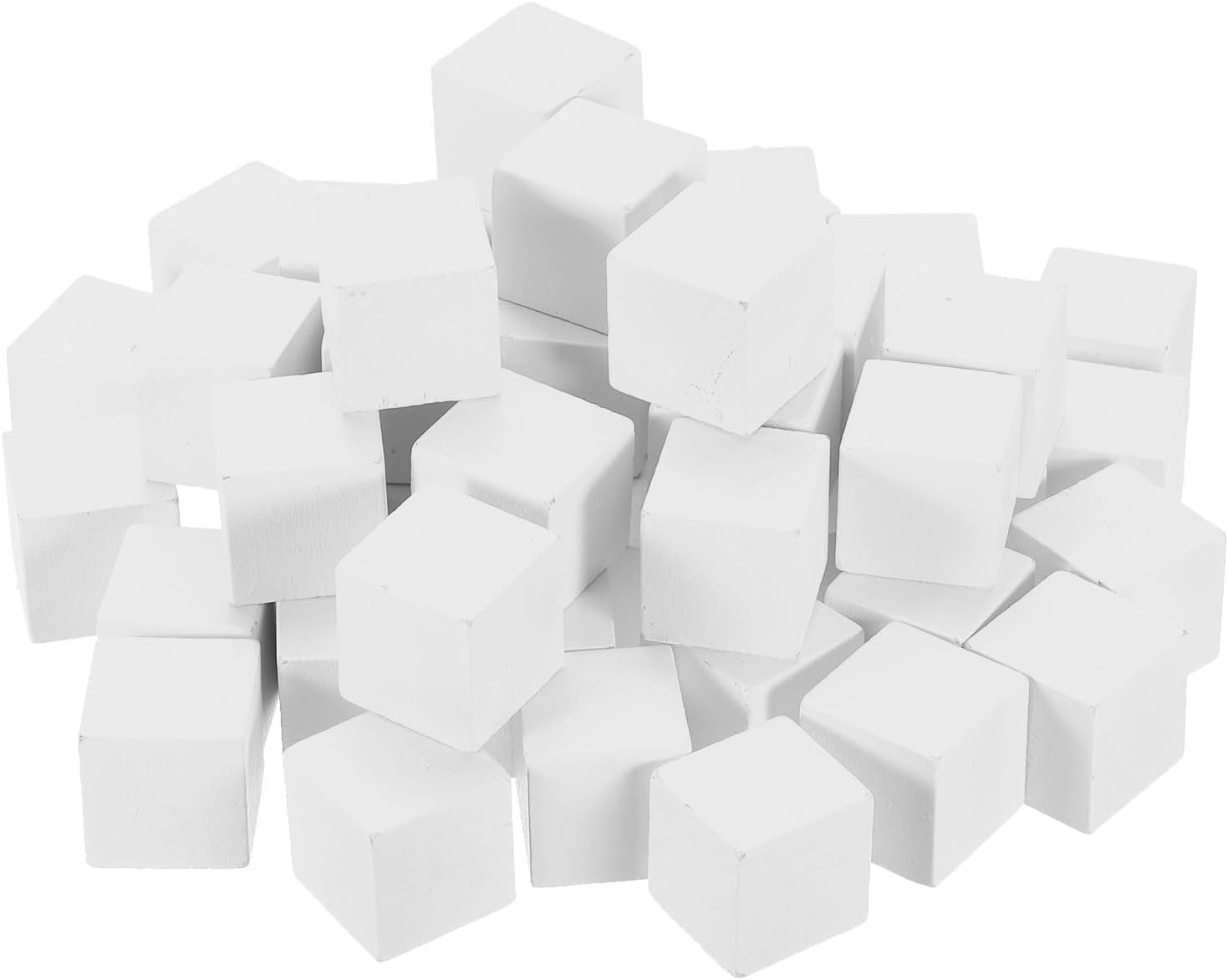 uxcell 50Pcs Wood Blocks for Crafts, 1 Inch Unfinished Wooden Cube Pine Wood Square Block for DIY Craft Projects, White