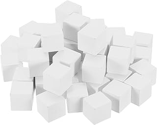 uxcell 50Pcs Wood Blocks for Crafts, 1 Inch Unfinished Wooden Cube Pine Wood Square Block for DIY Craft Projects, White