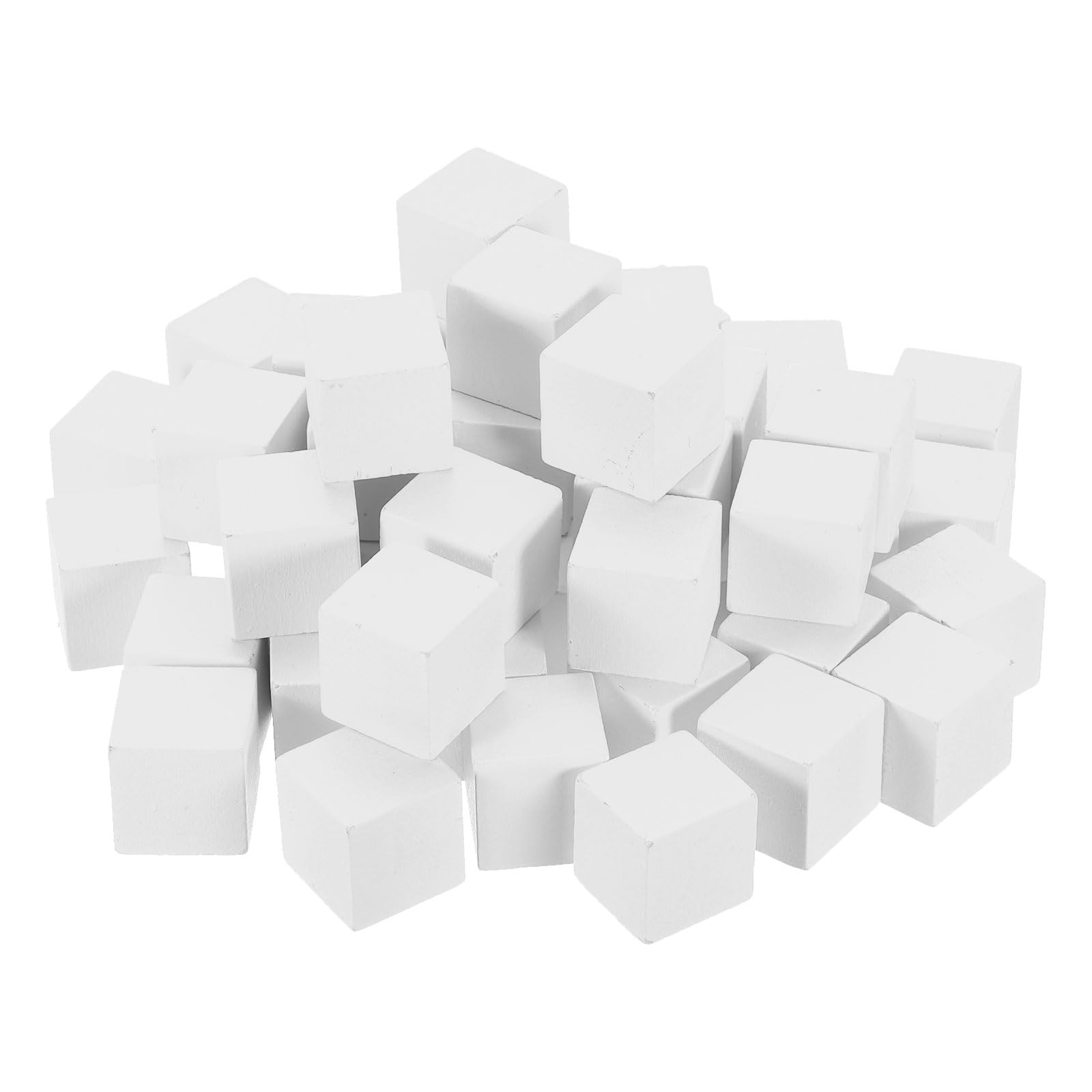Photo 1 of uxcell 40 Pcs Wood Blocks for Crafts, 2.5cm Unfinished Wood Cube Solid Wooden Blank Square Block for DIY Craft Projects Personalized Gifts, White