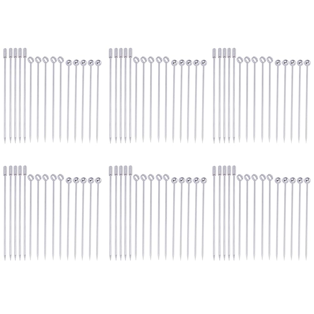Hndhbfgrt Stainless Steel Cocktail Picks Picks Set (Pack of 90)