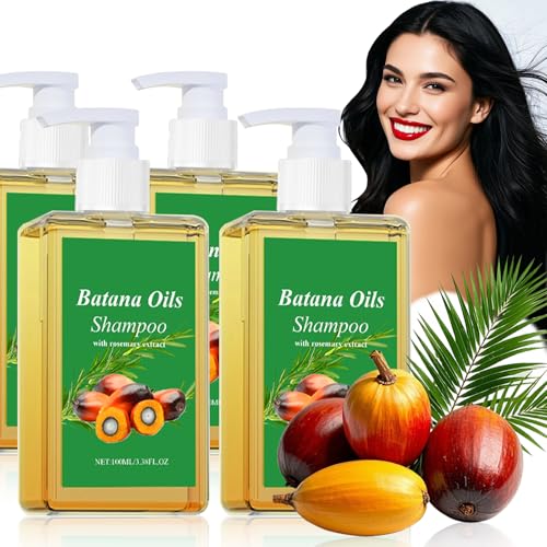 Champú de Batana, Champú con Aceite de Batana, Champú de Batana Pelo, Batana Oil Shampoo, Champú Aceite de Batana Pelo, Champú de Batana Oil 100ml, Suave con el Cabello, Alisa el Cabello (4 Pieza)