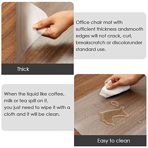 Monicat Clear Chair Mat For Hardwood Floor, Computer Chair, Home Office Chair Mats For Carpeted Floor Protector Clear Office Mats For Rolling Chairs 2To2.2 Mm Thicker Durable (30" X 48" Rectangle) #TOP4