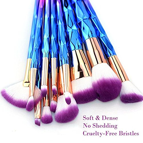 16PCS Makeup Brushes Set, MYSWEETY 12PCS Makeup Foundation Eyebrow Eyeliner Cosmetic Brushes + 2pcs Silicone Makeup Sponge + 1pc Makeup Wash Egg + 1pc Makeup Brush Bag
