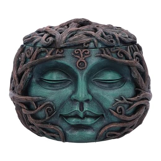 Nemesis Now Tree Spirit Treasure Box - Caja de Resina de 10,5 cm, Color Verde, Regalo de Naturaleza Espiritual, Tapa extraíble, fundida en la Mejor Resina, Pintada a Mano por Expertos