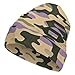 Fashion Beanie Caps with Adjustable Band Oversized Hat Cap Soft Touch Windproof Headwear Skull Cap for Ski Skat Travel, Multipurpose Scarf Hat, Purple Camo Army Camouflage Art