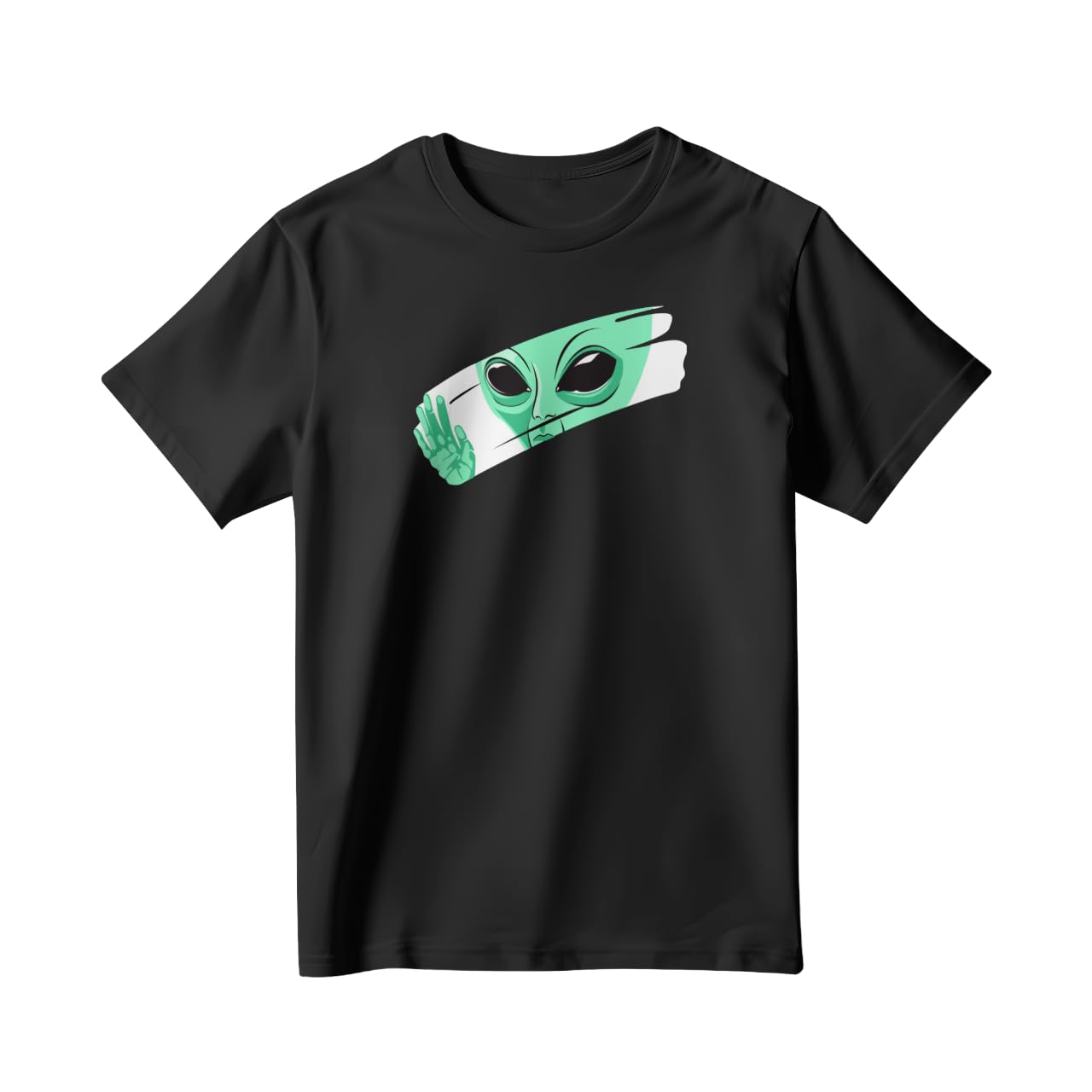 KAASHClothing Unisex Regular Fit 100% Cotton Printed T-Shirt | Astronaut & Planets | Men's Women's BIO Washed, Relaxed, Comfortable & Breathable (Black)