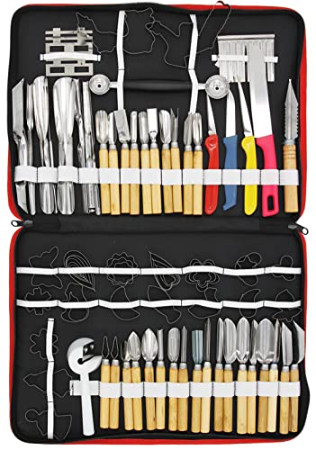 80Pcs Portable Culinary Carving Chiseling Tools Kit Food Vegetable Fruit Garnishing Peeling Cutting Tool Set For Professional Amateur Chef Kitchen Food Carving Art  Food Engraving Knife Set #TOP1