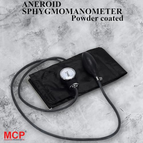 Image of MCP Healthcare Aneroid Arm Blood Pressure Monitor: Manual Sphygmomanometer (Black)