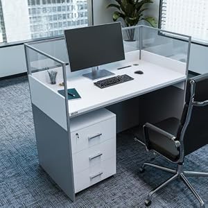 福居家具(フクイカグ) 法人様向け オフィスデスク オフィステーブル 事務用 ワークデスク パソコンデスク 通線ボックス コンセント付 キャビネット別売り 組み合わせ可能デスク 会社用 事務机 椅子なし 車上渡し 時間指定不可 カスタ...
